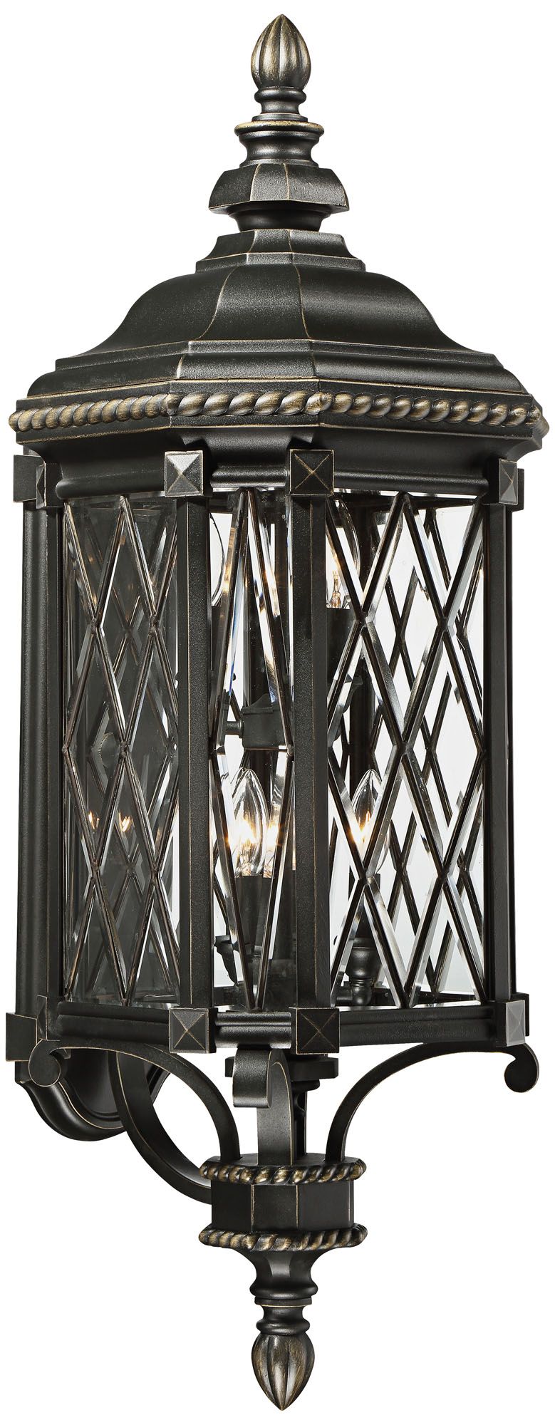 Great Outdoors Bexley Manor 6-Lt 37.75-in Black and Gold Outdoor Wall Light