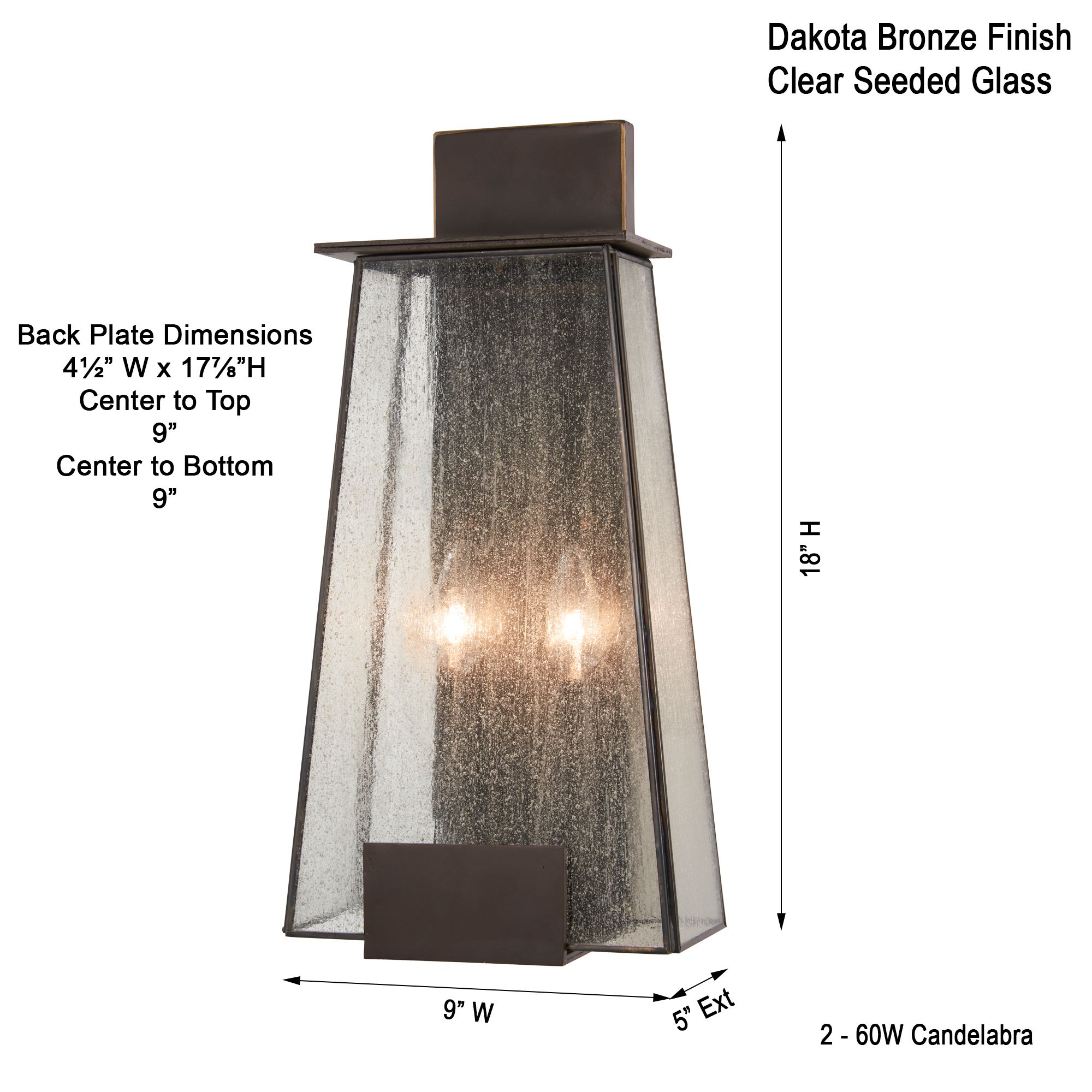 Great Outdoors Bistro Dawn 2-Light 9-in Dakota Bronze Outdoor Wall Light