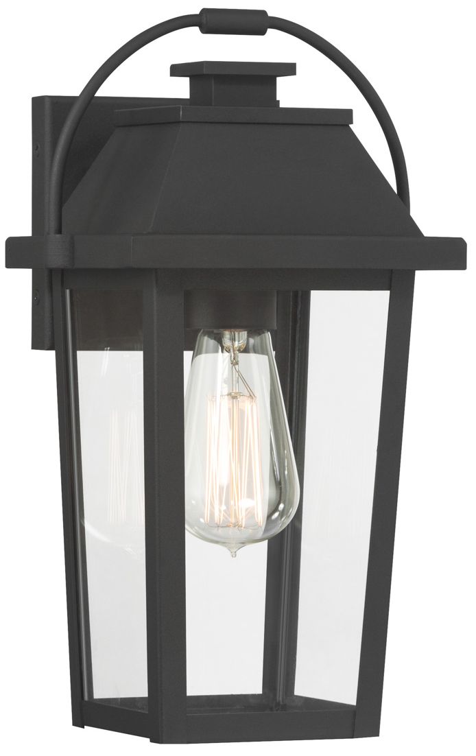 Great Outdoors Branwyn 1-Light 13-in Sand Coal Black Outdoor Wall Light