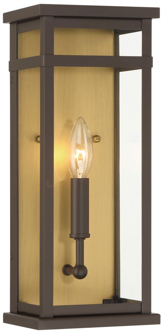 Thumbnail1 of Great Outdoors Briarlane 1-Lt 14.5-in Brass and Bronze Outdoor Wall Light