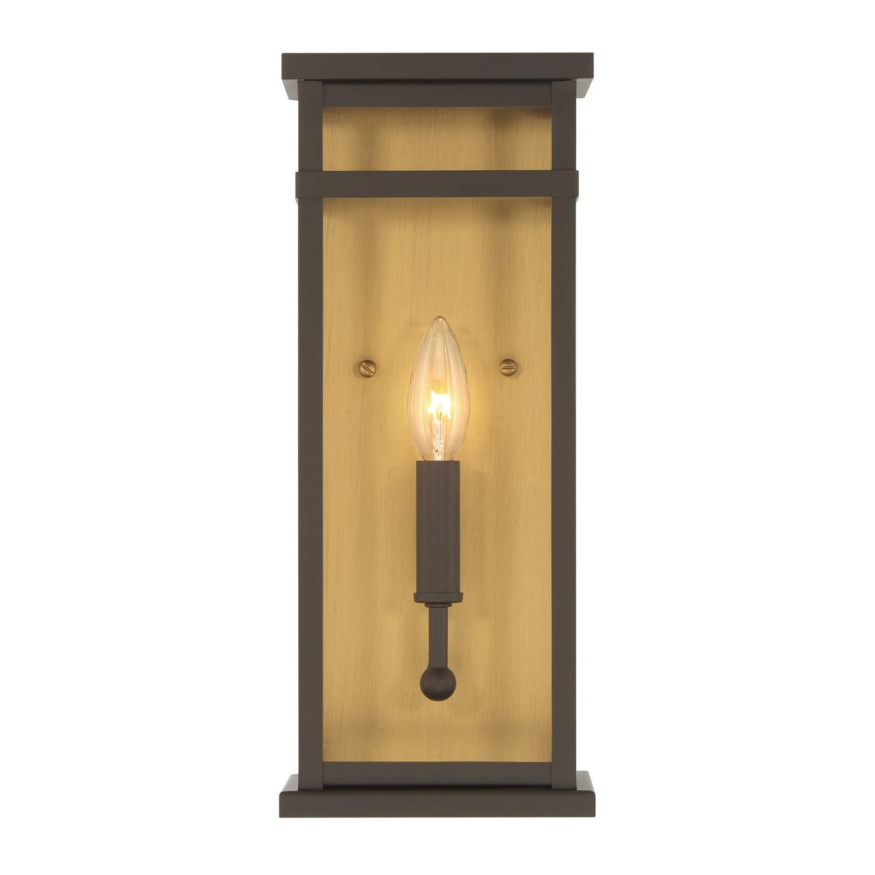 Thumbnail2 of Great Outdoors Briarlane 1-Lt 14.5-in Brass and Bronze Outdoor Wall Light more views