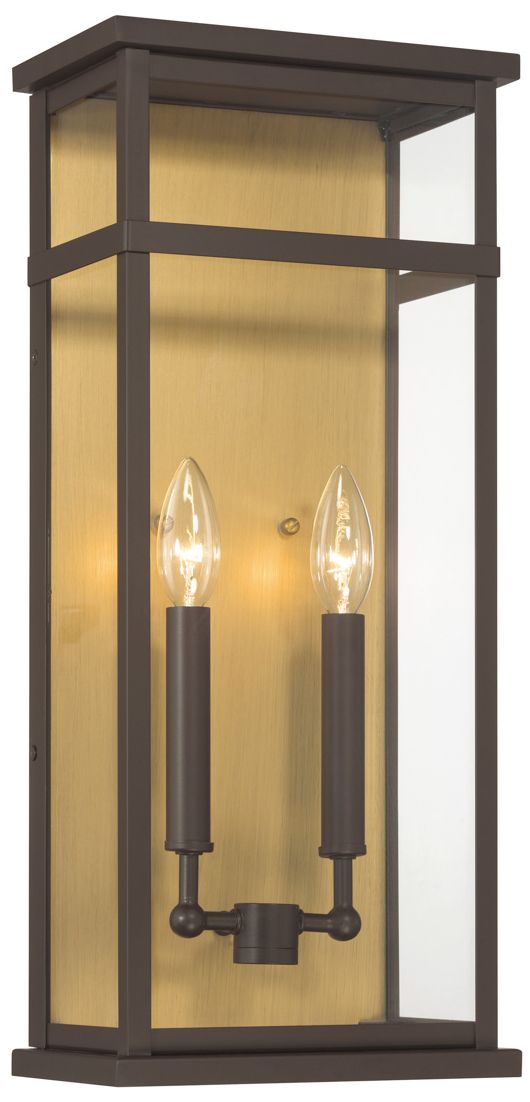 Great Outdoors Briarlane 2-Lt 20-in Brass and Bronze Outdoor Wall Light