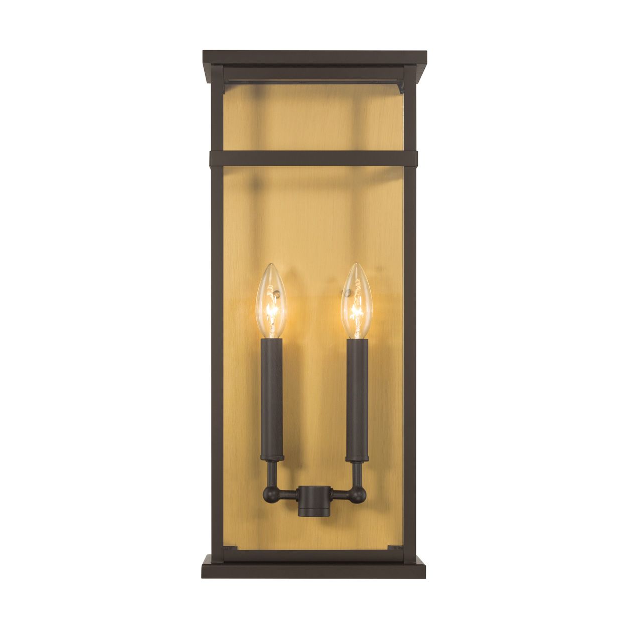 Image 2 Great Outdoors Briarlane 2-Lt 8.5-in Brass and Bronze Outdoor Wall Light more views