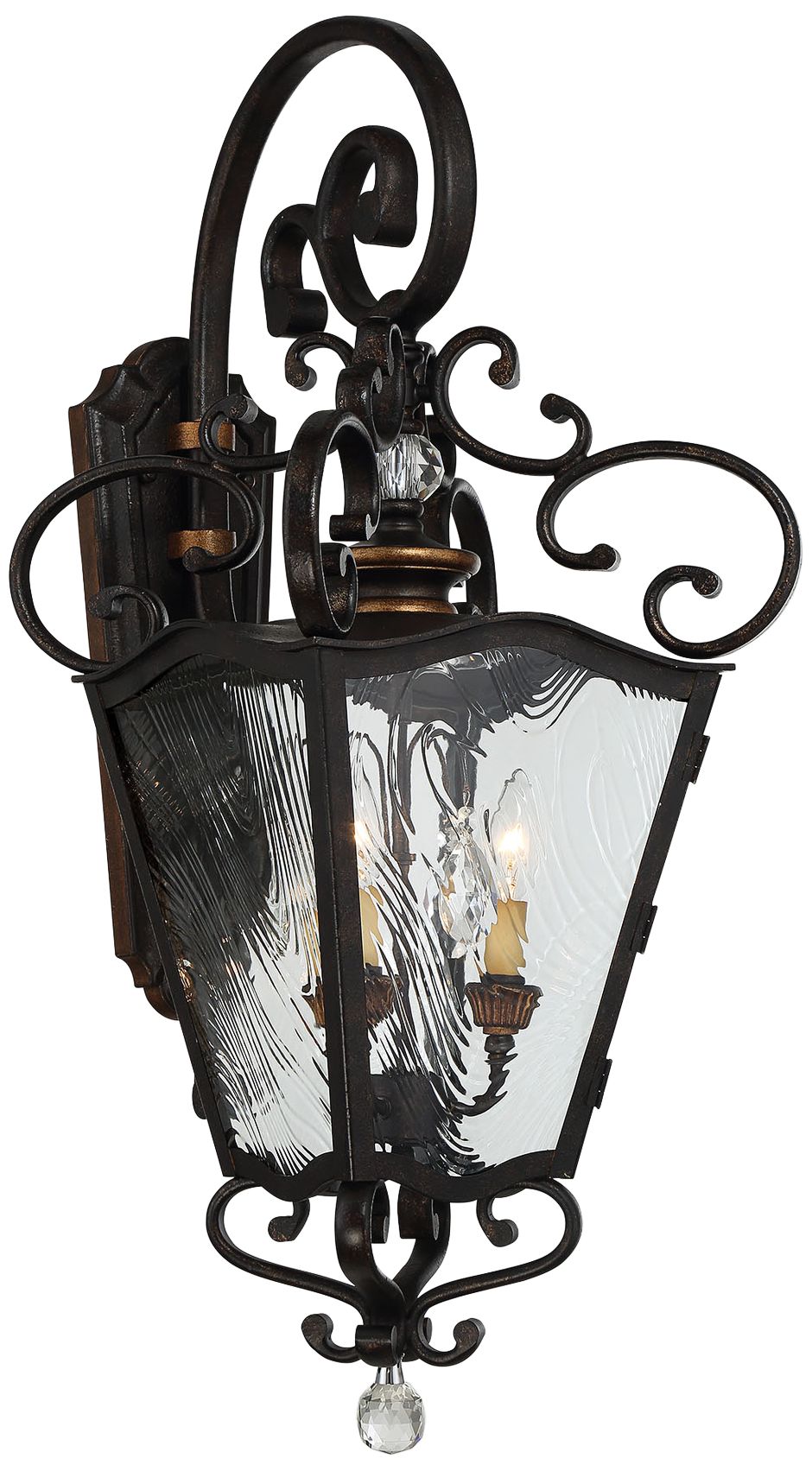 Thumbnail1 of Great Outdoors Brixton Ivey 3-Lt 32.25-in Aged Patina Outdoor Wall Light