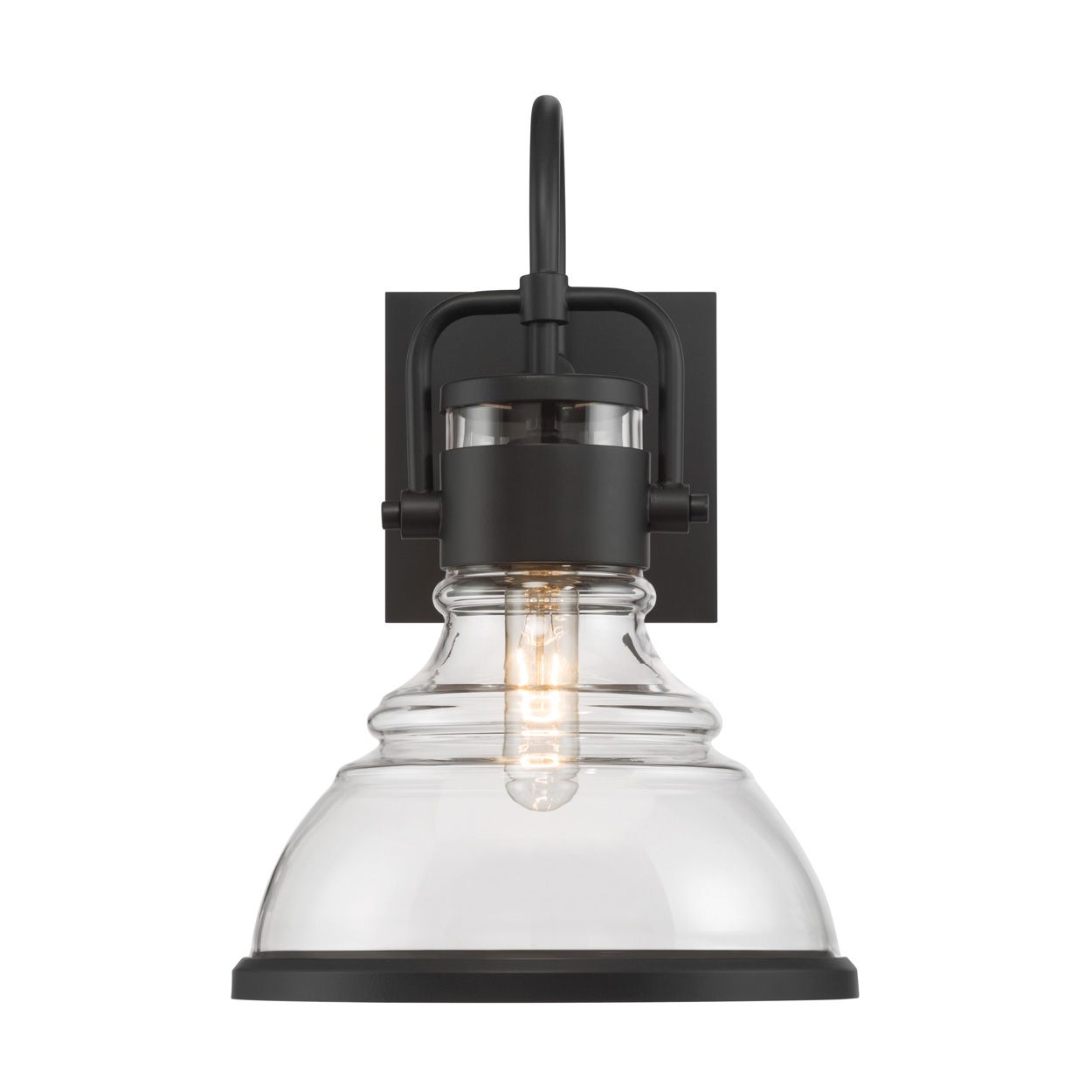 Image 2 Great Outdoors Calen 1-Light 10.25-in Dark Matte Black Outdoor Wall Light more views