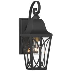 Great Outdoors Cardigan 1-Light 5.5-in Black and Brass Outdoor Wall Mount