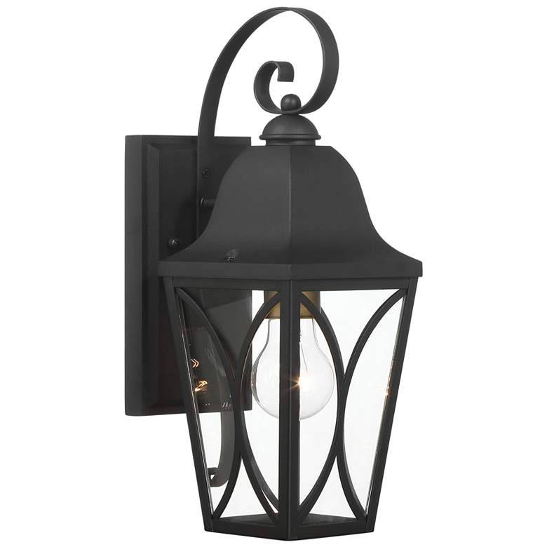 Image 2 Great Outdoors Cardigan 1-Light 5.5-in Black and Brass Outdoor Wall Mount more views