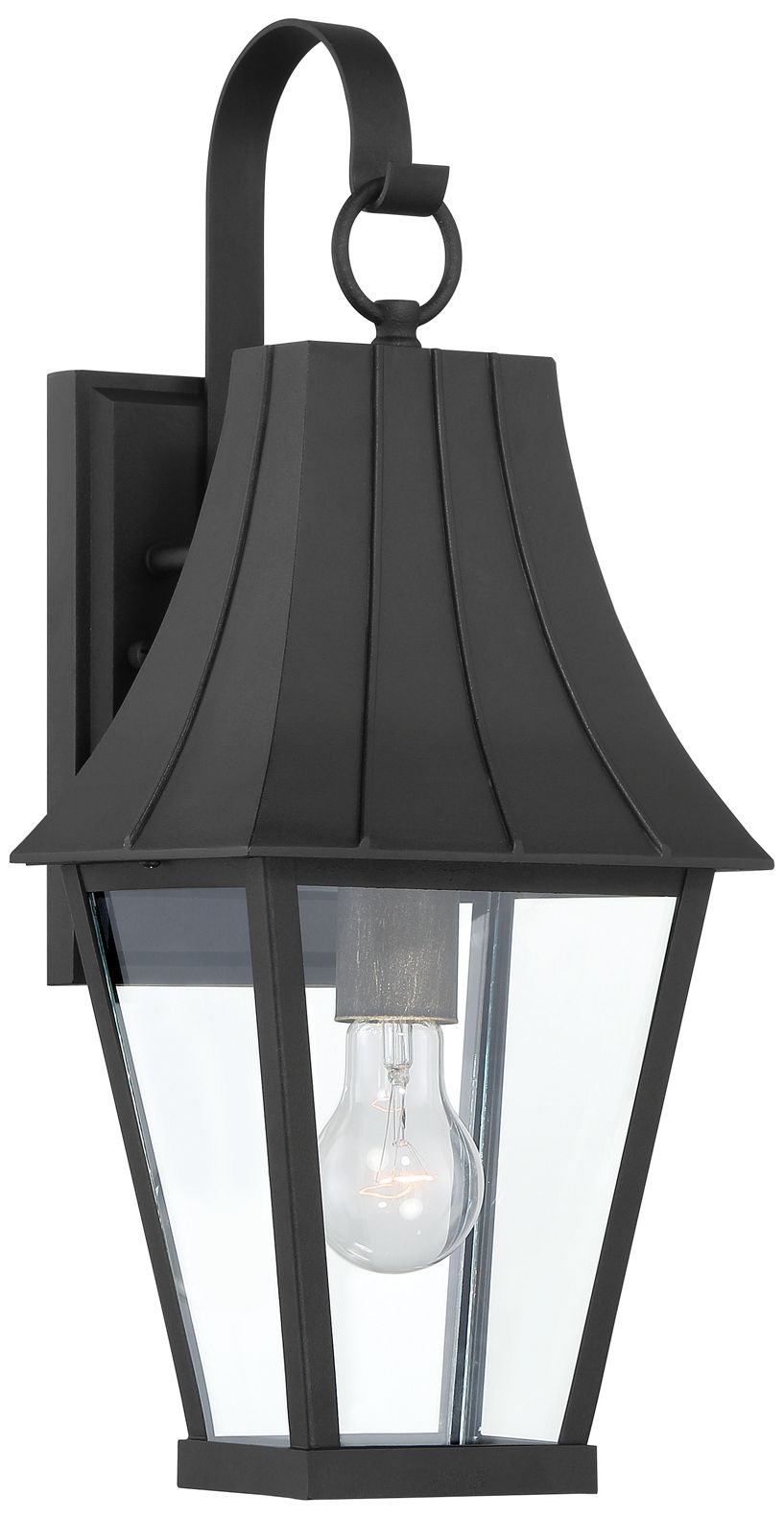 Great Outdoors Chateau Grande 1-Light Coal Black Outdoor Wall Light