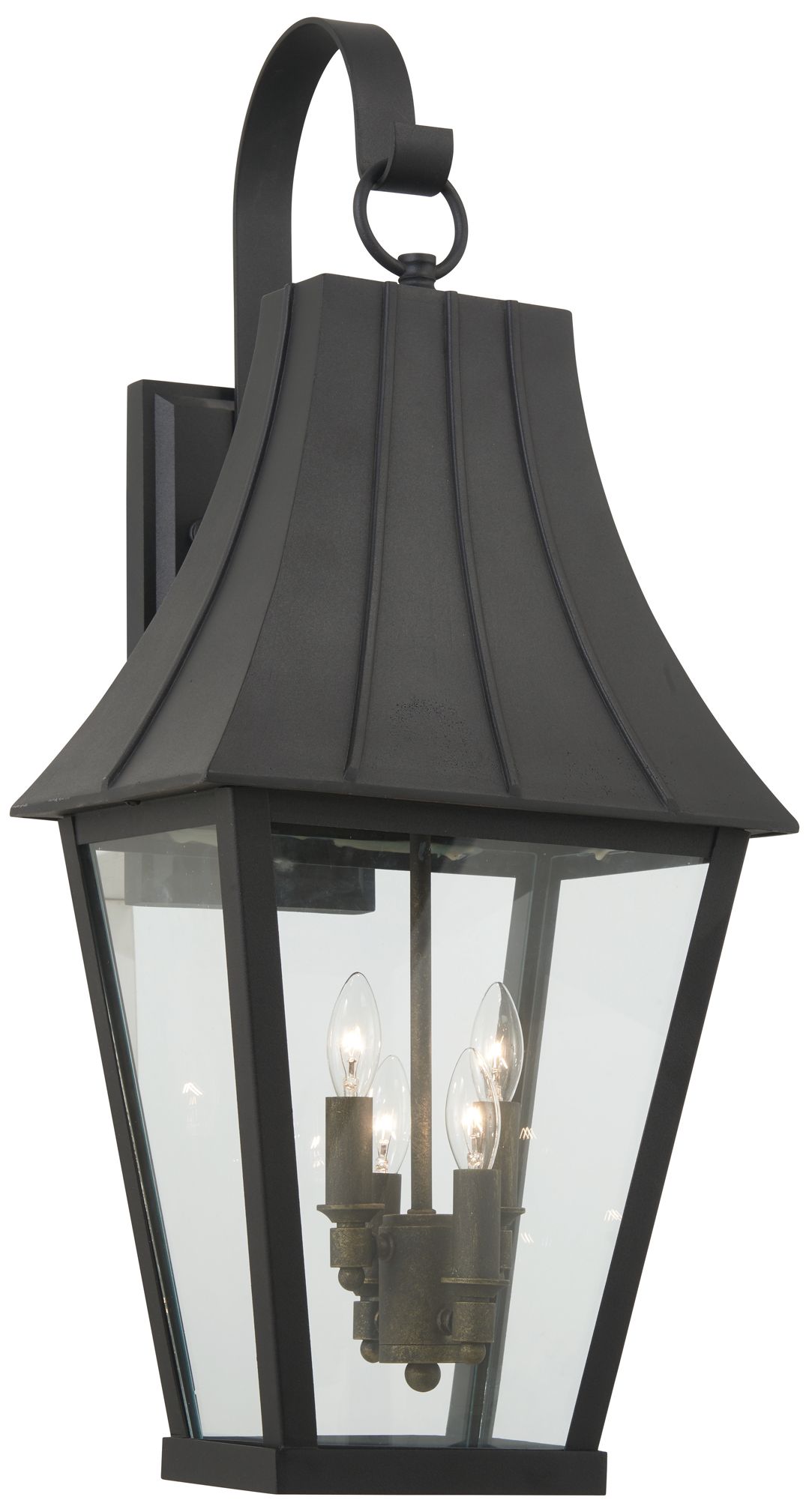 Great Outdoors Chateau Grande 4-Light Coal Black Outdoor Wall Light