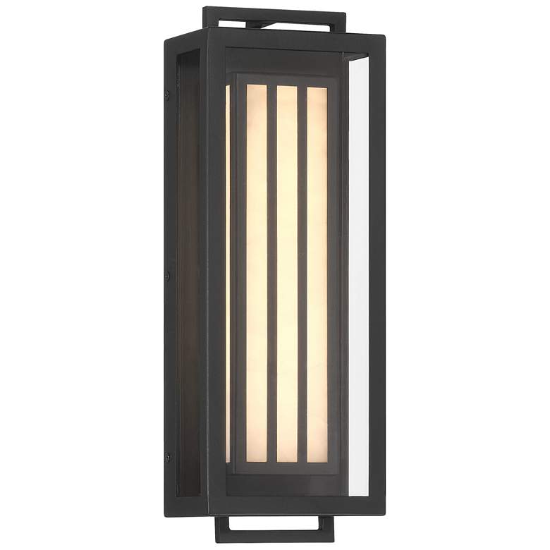 Image 1 Great Outdoors Eastly 1-Light 5.75-in Black Outdoor Wall Mount with Shade