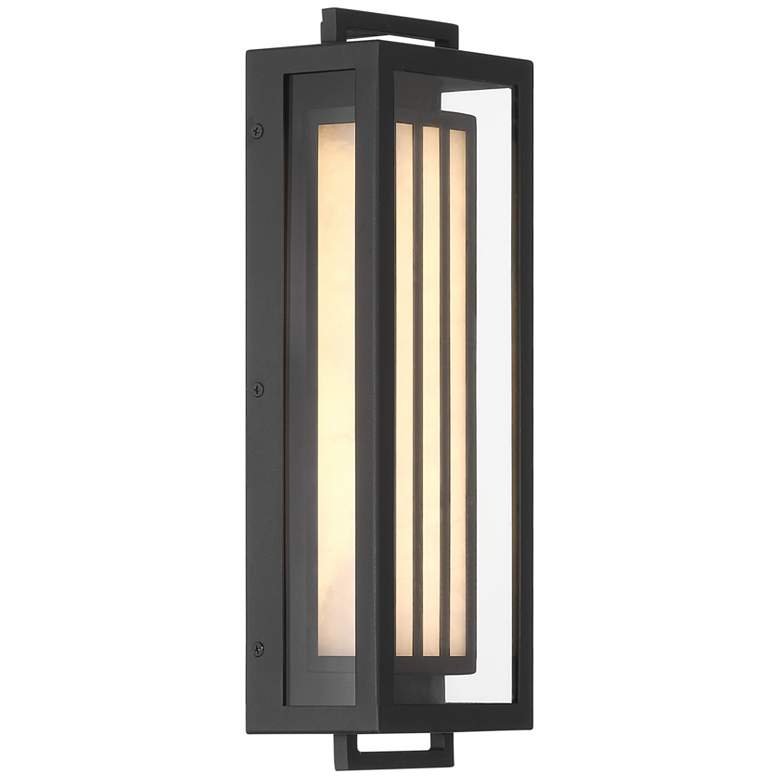 Image 2 Great Outdoors Eastly 1-Light 5.75-in Black Outdoor Wall Mount with Shade more views