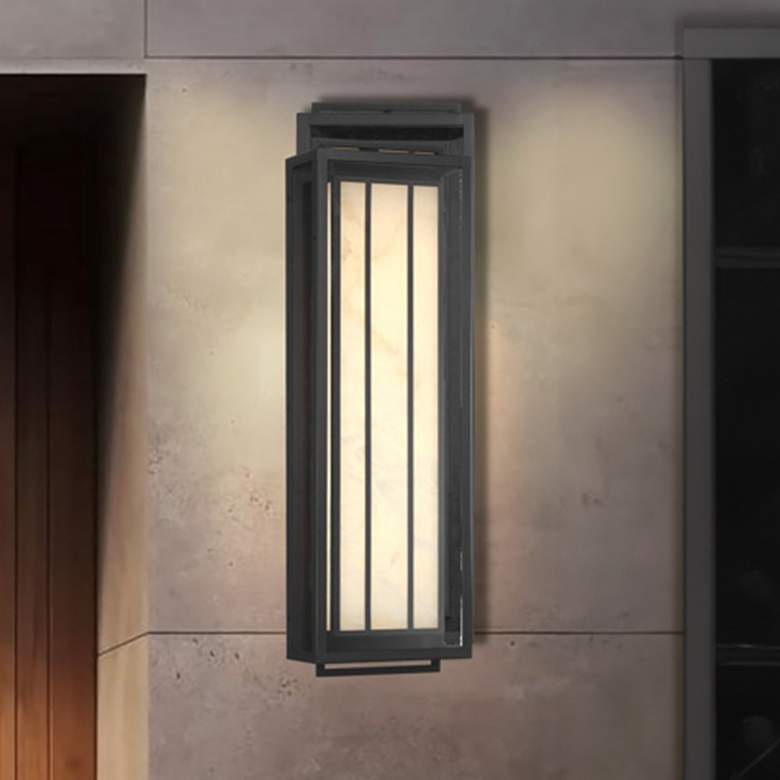 Image 1 Great Outdoors Eastly 1-Light 8.75-in Black Outdoor Wall Mount with Shade