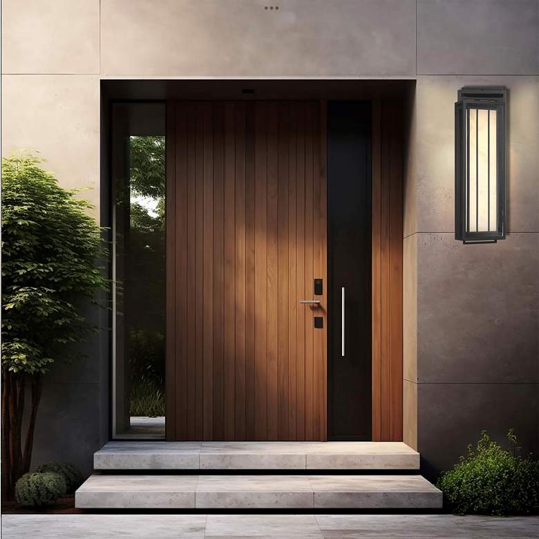 Image 6 Great Outdoors Eastly 1-Light 8.75-in Black Outdoor Wall Mount with Shade more views