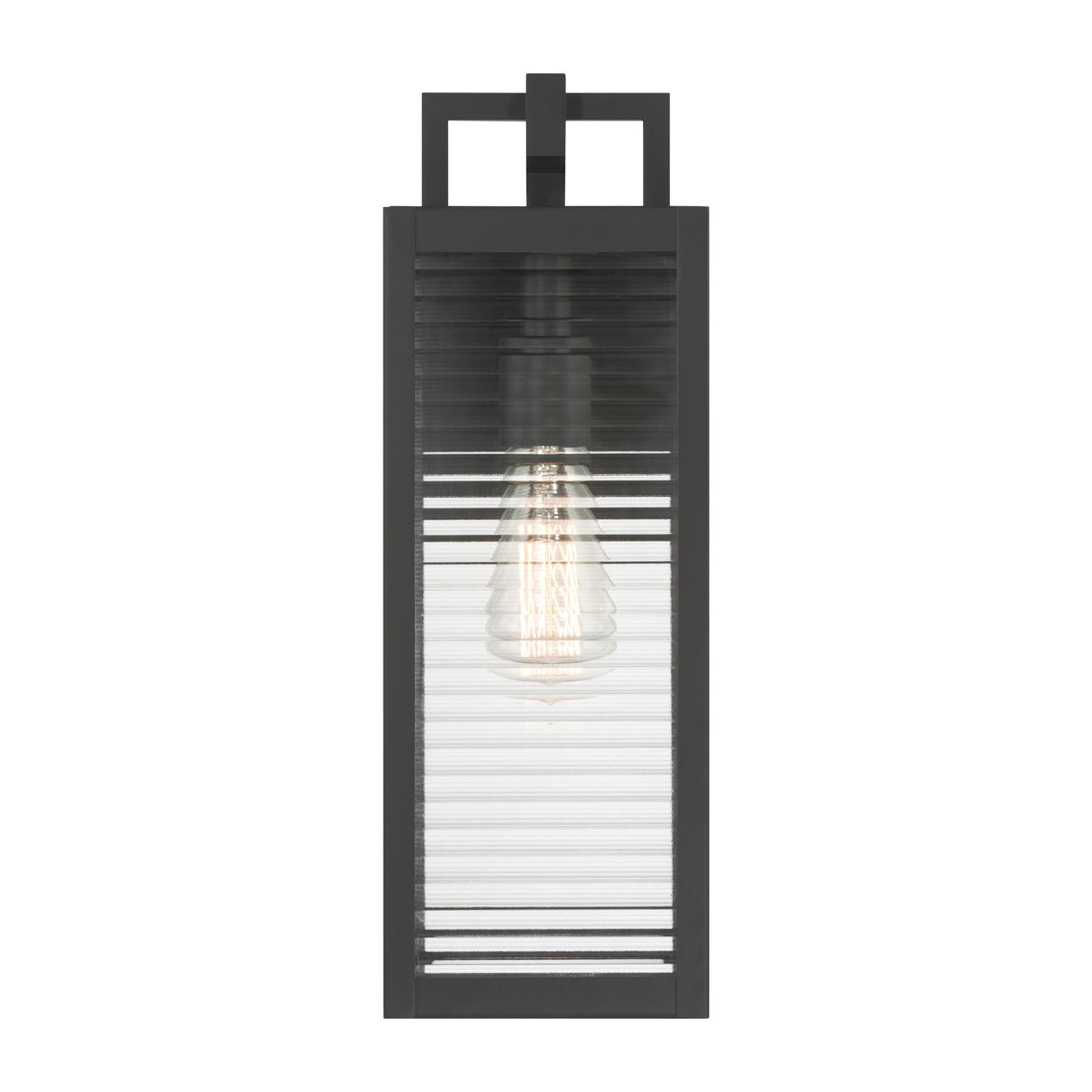 Image 2 Great Outdoors Edgewood 1-Light 16-in Dark Matte Black Outdoor Wall Light more views