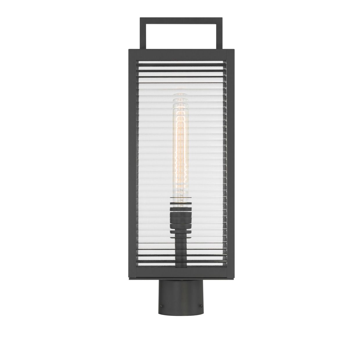Image 2 Great Outdoors Edgewood 1-Light 21.5-in Dark Matte Black Outdoor Post Light more views