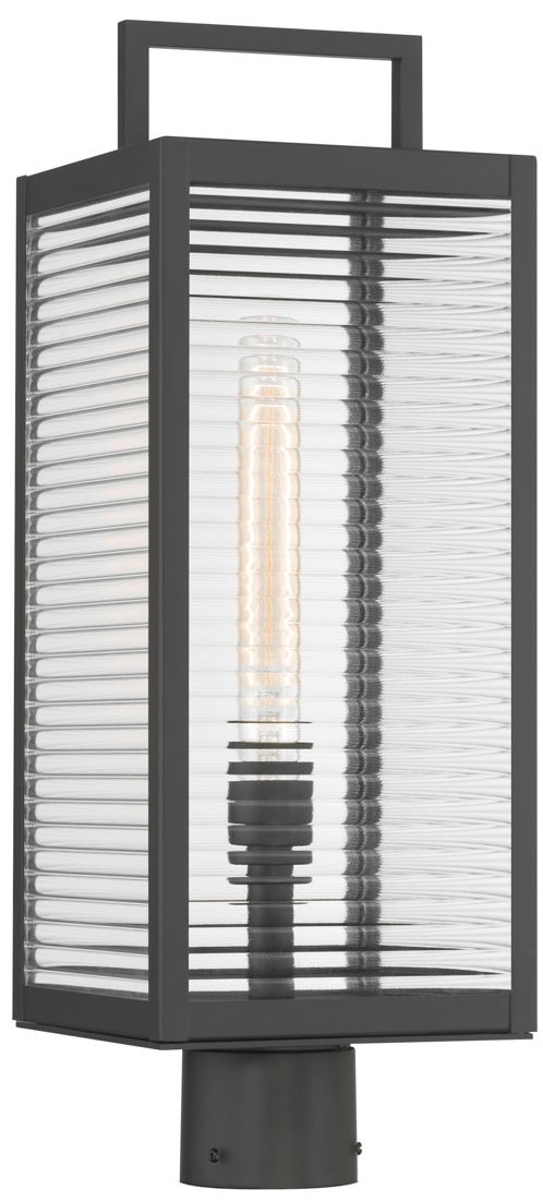 Great Outdoors Edgewood 1-Light 7.5-in Dark Matte Black Outdoor Post Light