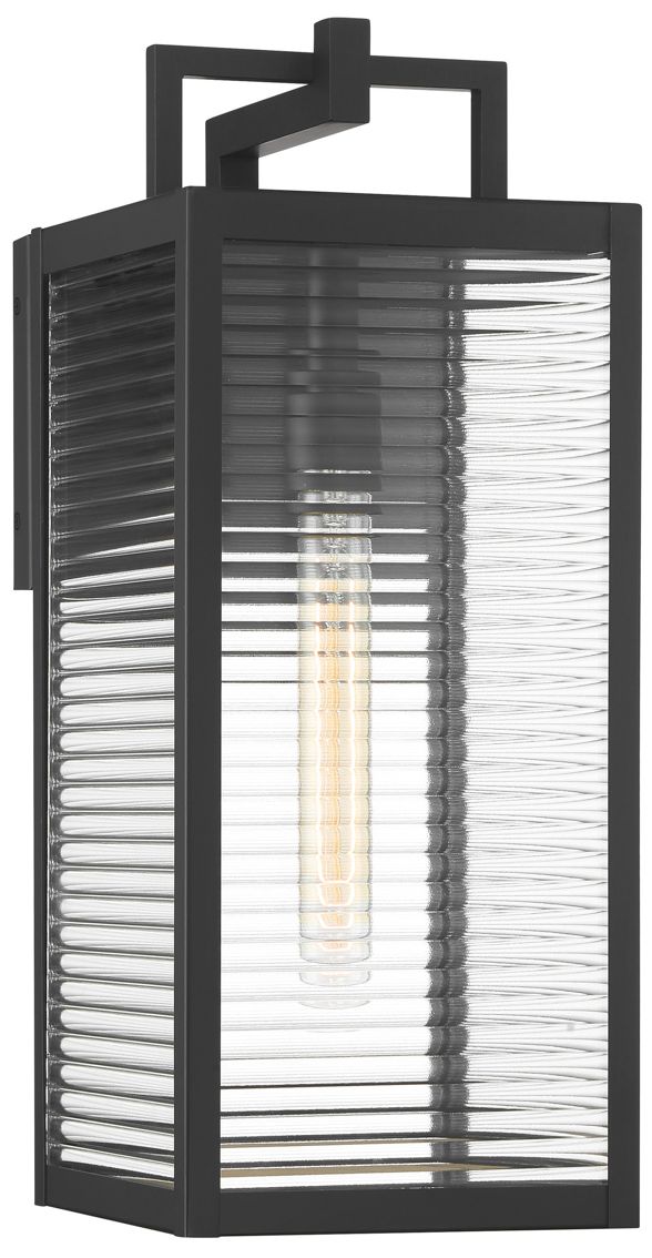 Great Outdoors Edgewood 1-Light 7.5-in Dark Matte Black Outdoor Wall Light