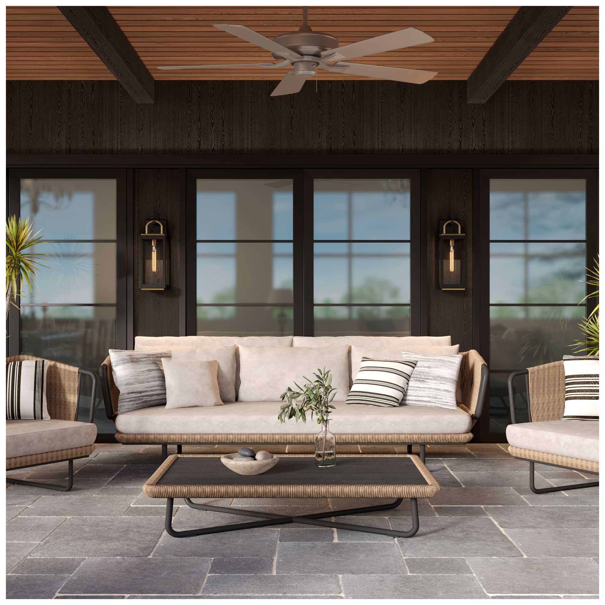 Image 4 Great Outdoors Fenmark 1-Lt 21.25-in Black and Brass Outdoor Wall Lantern more views