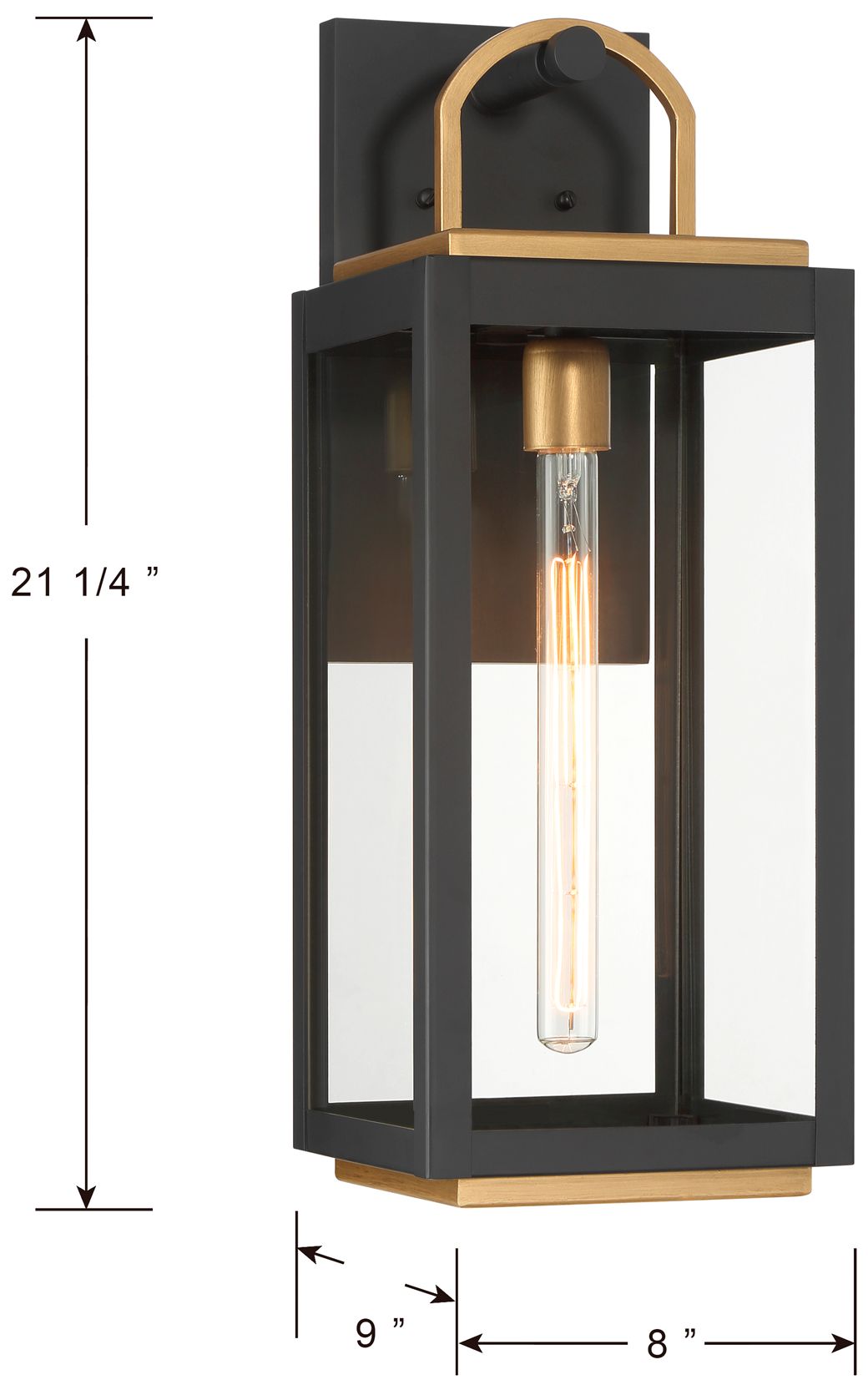 Image 6 Great Outdoors Fenmark 1-Lt 21.25-in Black and Brass Outdoor Wall Lantern more views