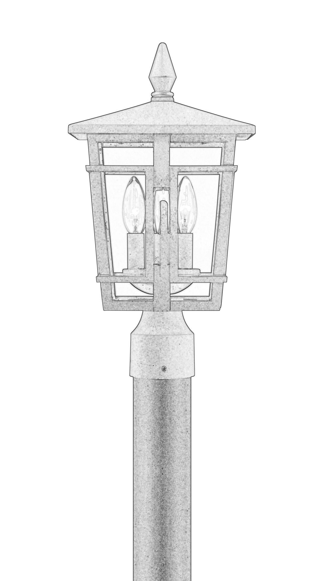 Great Outdoors Fieldstone 3-Light 9-in Sand Coal Black Outdoor Post Mount
