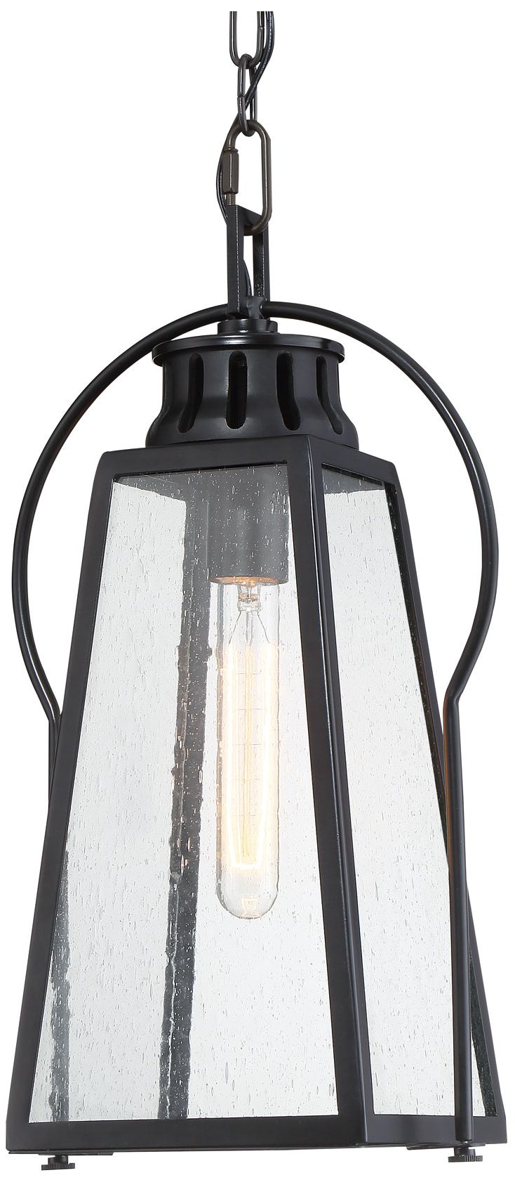Great Outdoors Halder Bridge 1-Lt 17.63-in Coal Black Outdoor Pendant Light