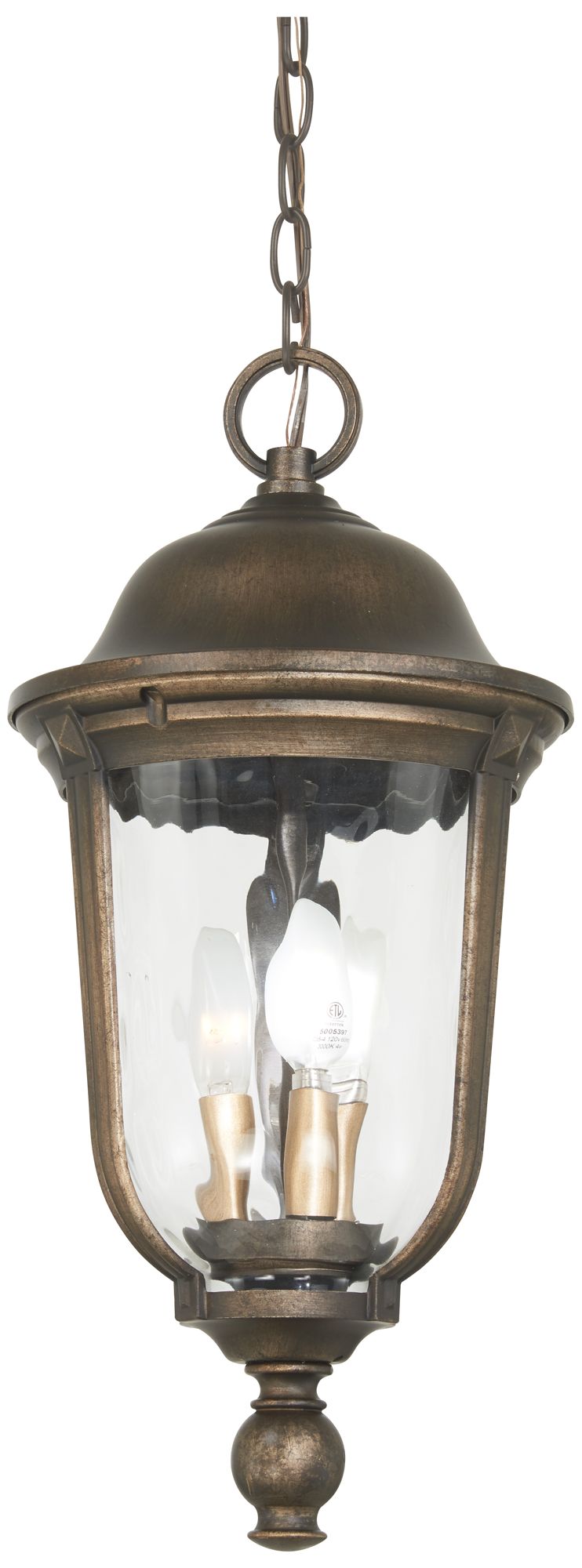 Great Outdoors Havenwood 3-Light 19.88-in Bronze and Silver Outdoor Pendant