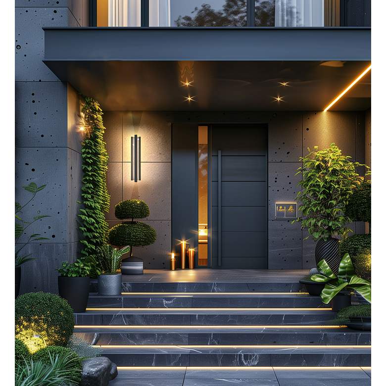 Image 5 Great Outdoors Hvar 1-Light 5.13-in Black Outdoor Wall Mount with Shade more views