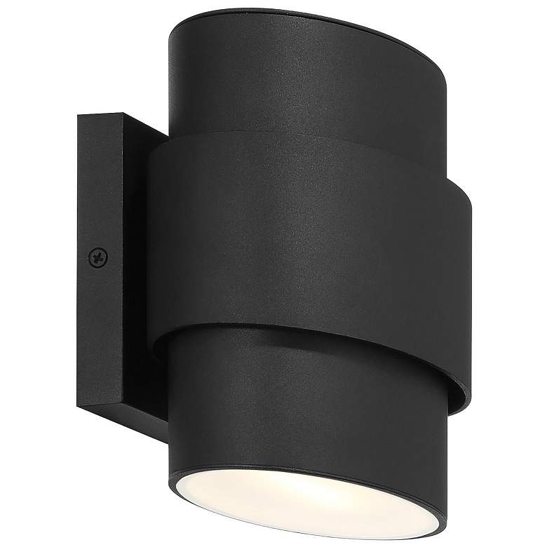 Image 2 Great Outdoors Ladner Lane 2-Light LED Sand Black Outdoor Wall Mount