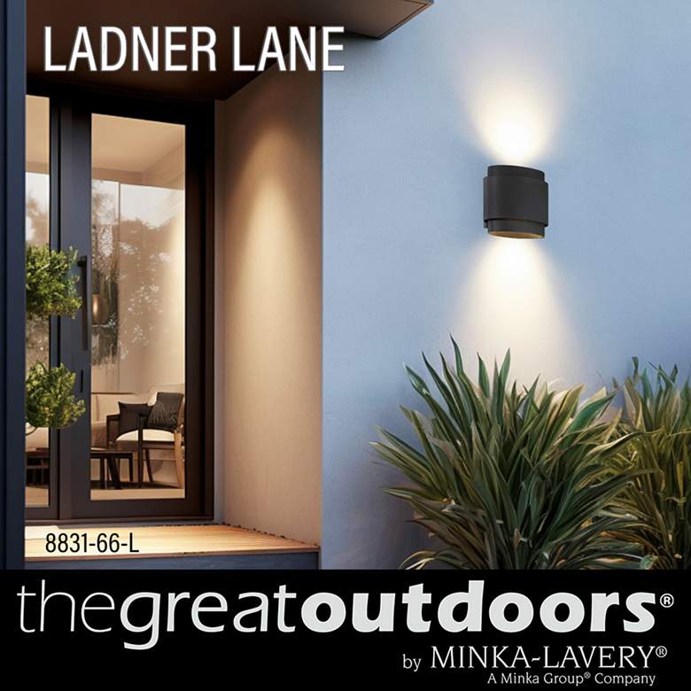 Image 7 Great Outdoors Ladner Lane 2-Light LED Sand Black Outdoor Wall Mount more views