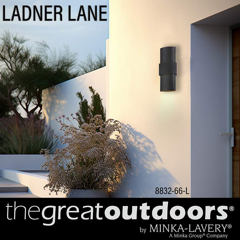 Image 7 Great Outdoors Ladner Lane 2-Light LED Sand Black Outdoor Wall Mount more views