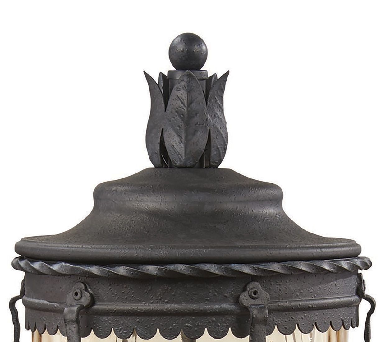 Image 6 Great Outdoors Mallorca 3-Light Spanish Iron Outdoor Cylinder Post Mount more views