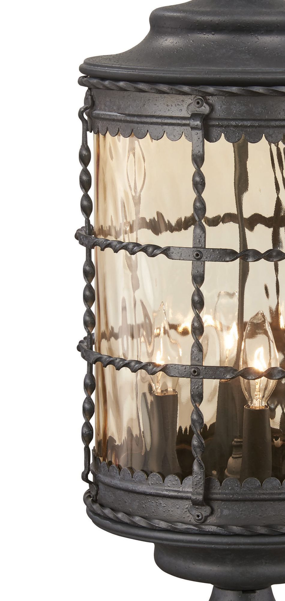 Image 3 Great Outdoors Mallorca 4-Light Spanish Iron Outdoor Cylinder Post Mount more views