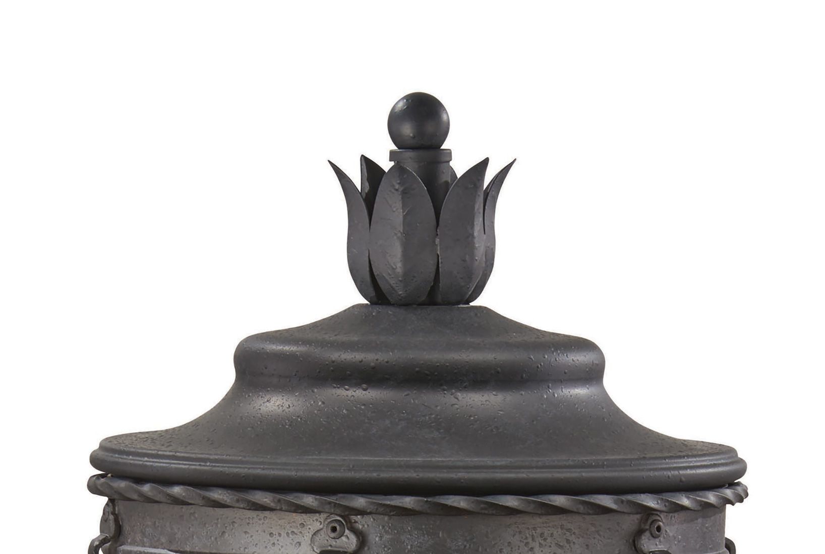 Image 4 Great Outdoors Mallorca 4-Light Spanish Iron Outdoor Cylinder Post Mount more views