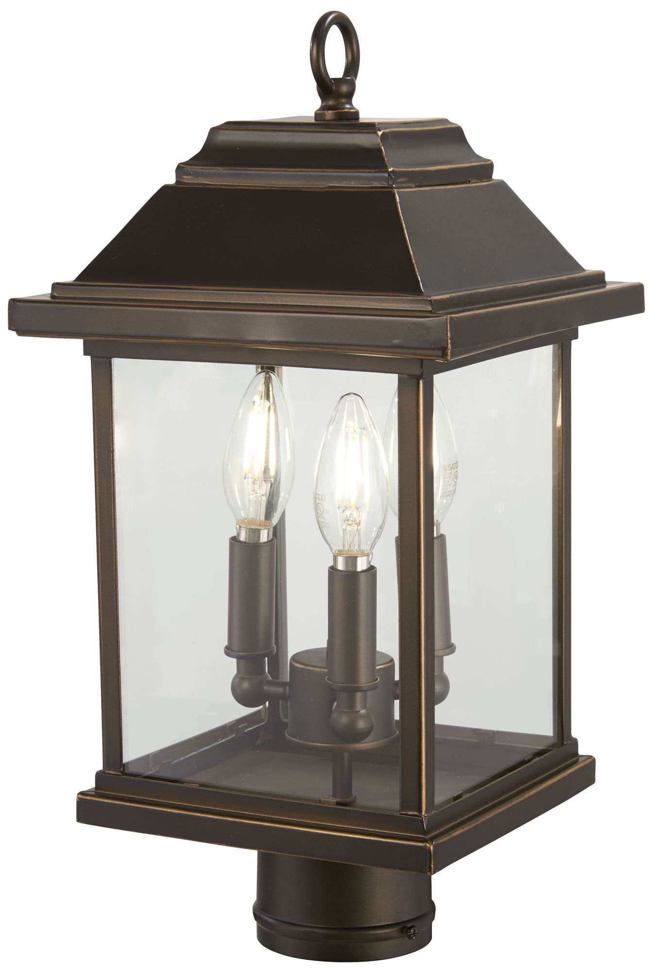 Image 2 Great Outdoors Mariners Pointe 3-Light Bronze Outdoor Post Mount