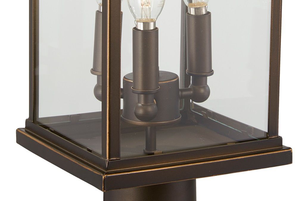Image 4 Great Outdoors Mariners Pointe 3-Light Bronze Outdoor Post Mount more views