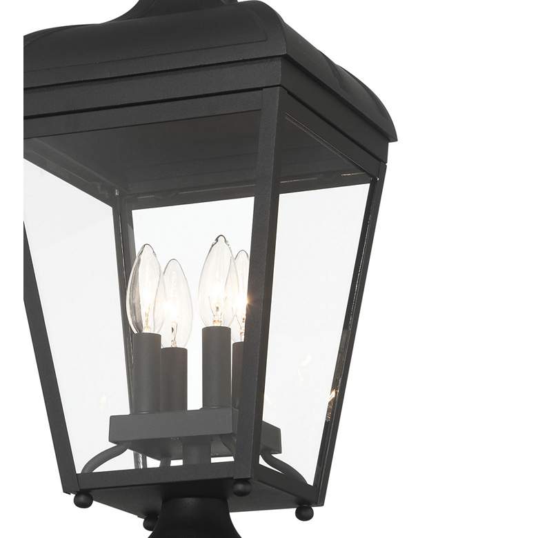Image 2 Great Outdoors Marquee 4-Light 10-in Black Outdoor Post Mount with Shades more views
