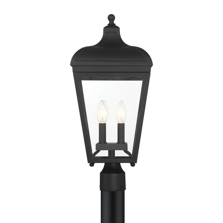 Image 3 Great Outdoors Marquee 4-Light 10-in Black Outdoor Post Mount with Shades more views