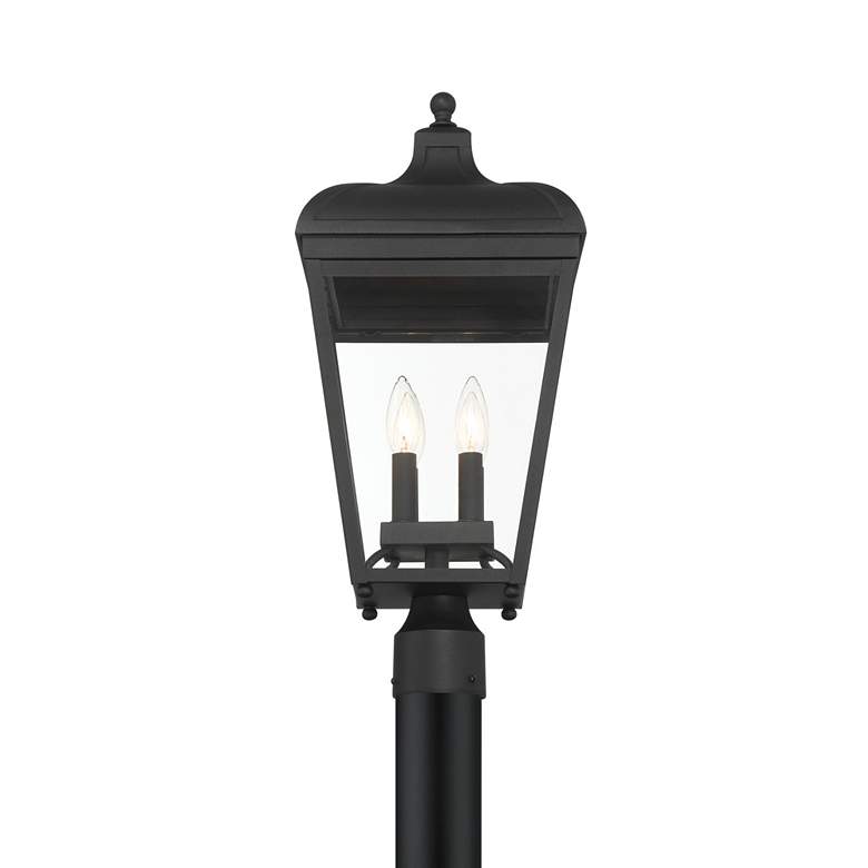 Image 4 Great Outdoors Marquee 4-Light 10-in Black Outdoor Post Mount with Shades more views