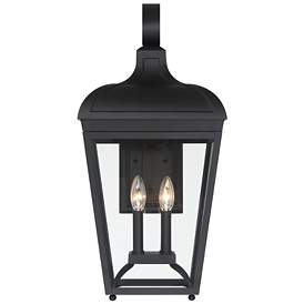 Image3 of Great Outdoors Marquee 4-Light 12-in Black Outdoor Wall Mount with Shades more views