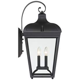 Image4 of Great Outdoors Marquee 4-Light 12-in Black Outdoor Wall Mount with Shades more views
