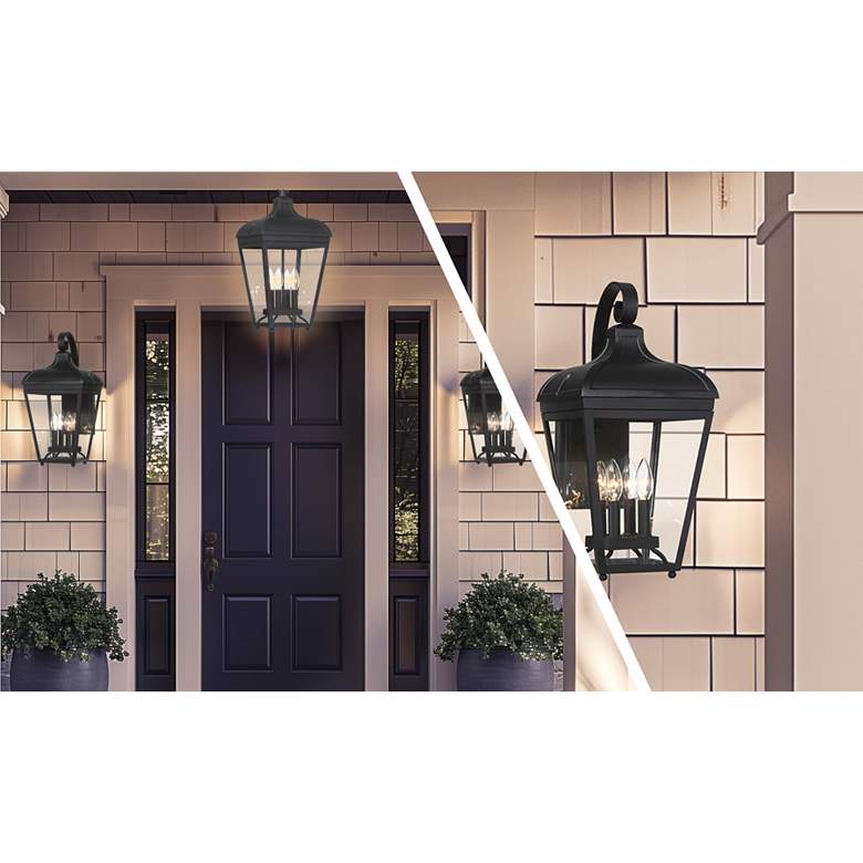 Image 6 Great Outdoors Marquee 4-Light 14-in Black Outdoor Wall Mount with Shades more views