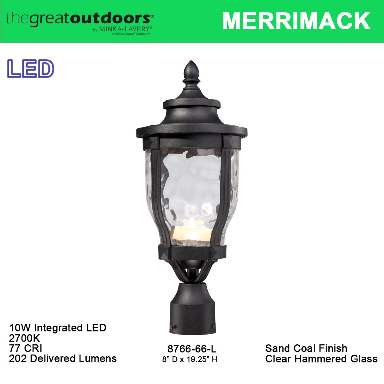 Image 6 Great Outdoors Merrimack 1-Light 19.25-in Corona Bronze Outdoor Post Mount more views