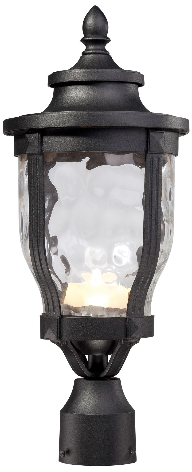 Great Outdoors Merrimack LED 19.25-in Sand Black Outdoor Post Mount