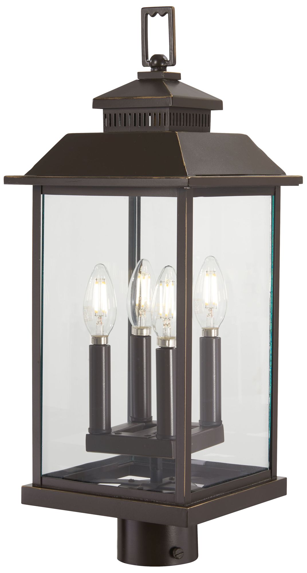 Great Outdoors Miners Loft 4-Lt 22.5in Oil Rubbed Bronze Outdoor Post Mount