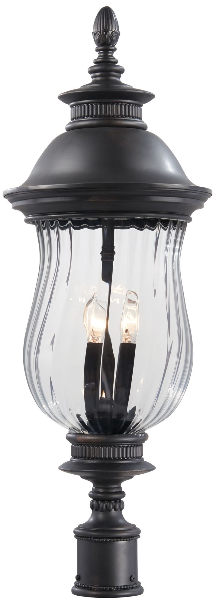 Great Outdoors Newport 4-Light 33-in Heritage Bronze Outdoor Post Mount
