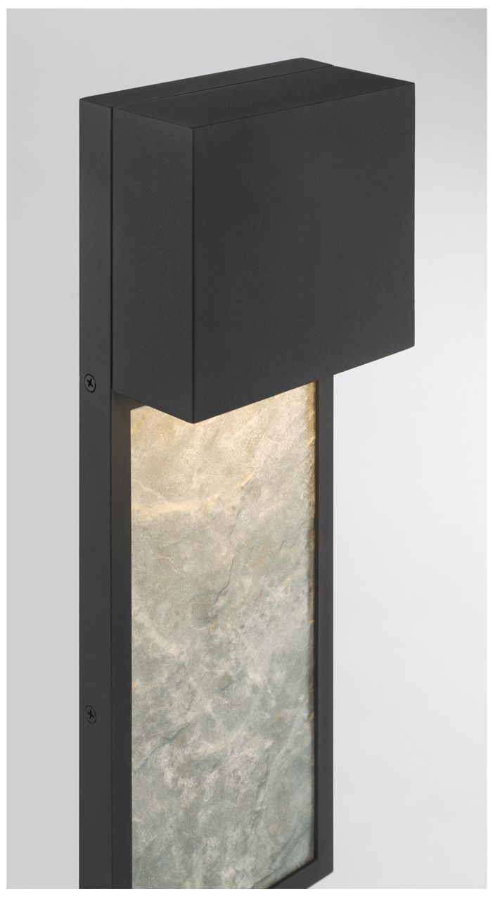 Image 5 Great Outdoors Norrin LED 16-in Sand Coal Black Outdoor Wall Sconce more views