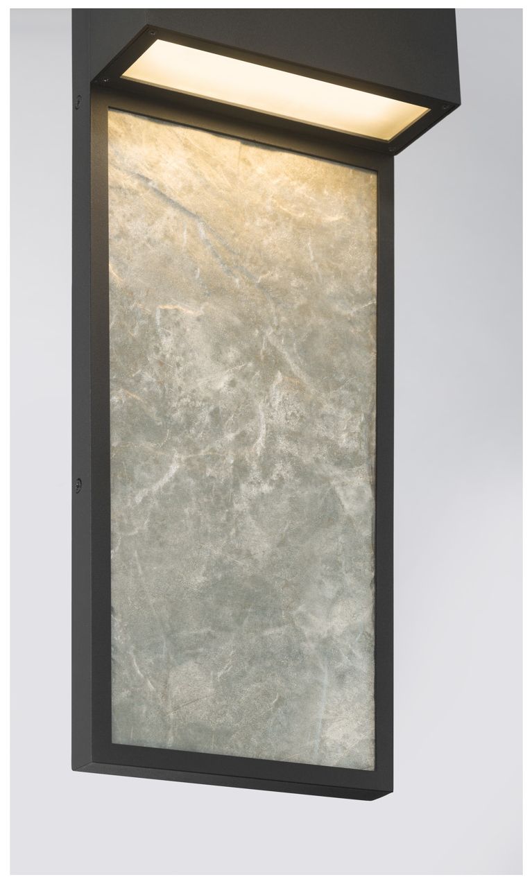 Great Outdoors Norrin LED 21.25-in Sand Coal Black Outdoor Wall Sconce