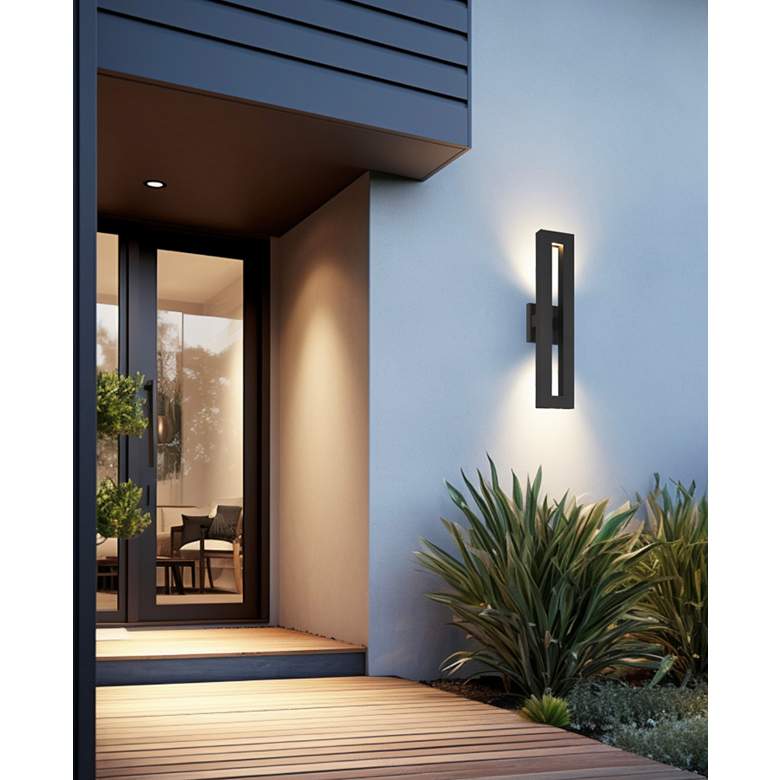 Image 6 Great Outdoors Paddock 1-Light 5-in Black Outdoor Wall Mount with Shade more views