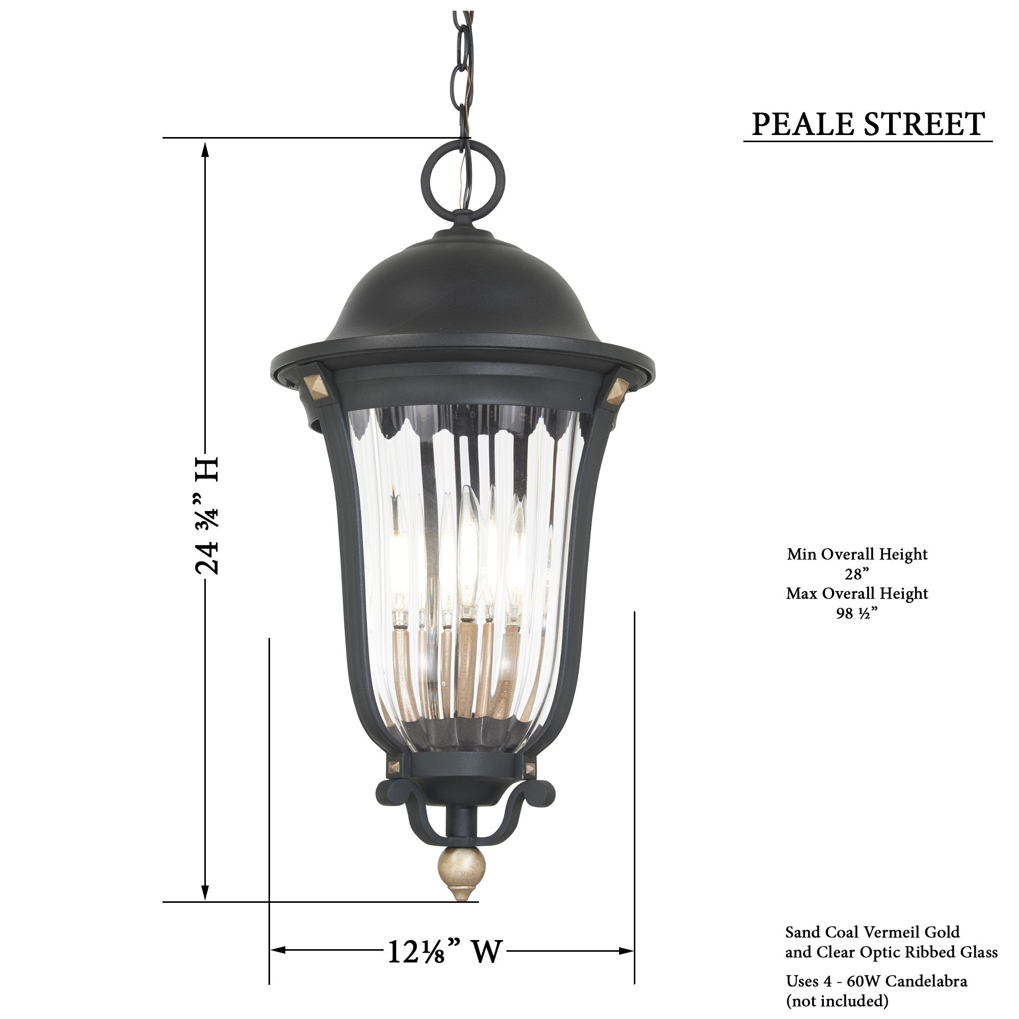 Image 5 Great Outdoors Peale Street 4-Light Sand Coal Outdoor Pendant more views