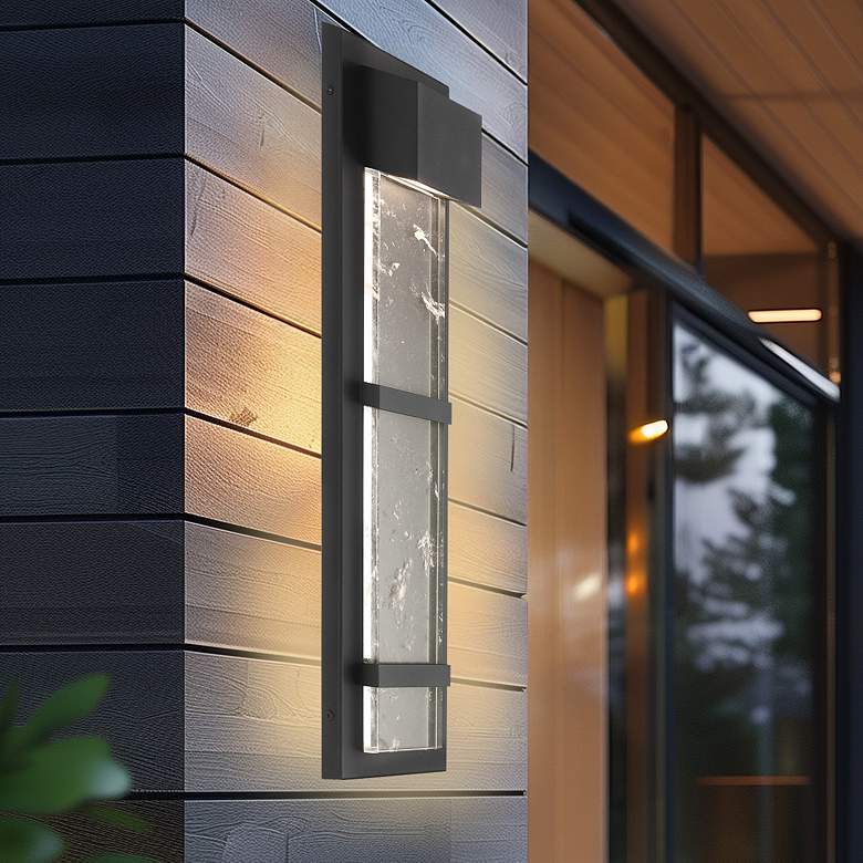 Image 1 Great Outdoors Sol 1-Light 5.13-in Black Outdoor Wall Mount with Shade